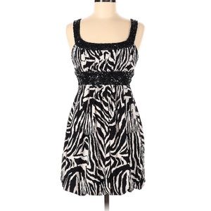 Y2K style, Love Tease black and white zebra print semi formal dress